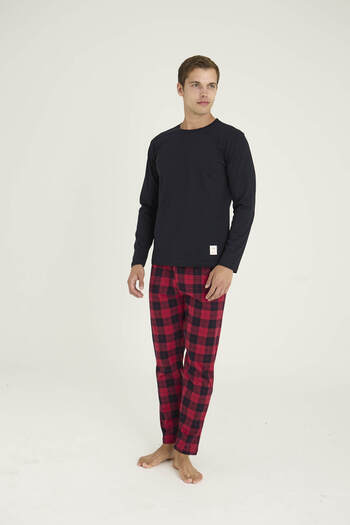 KLY 100% Cotton Men's O-Collar Pajama Set Stylish Design