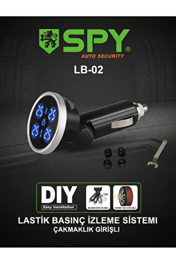 MEGLİO GLOBAL SPY Çakmaklık TPMS – Mavi LED Ekranlı Lastik Basınç Takip Sistemi