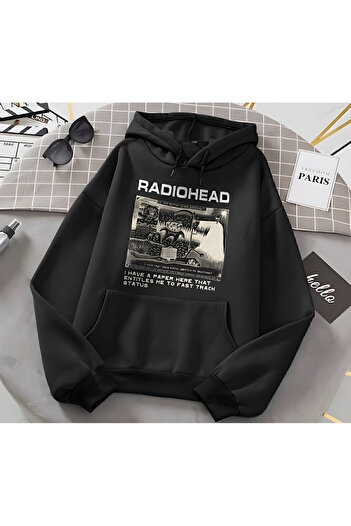 PENTHİLUS Long sleeve Hooded sweatshirt with vintage japanese illustration print on the back
