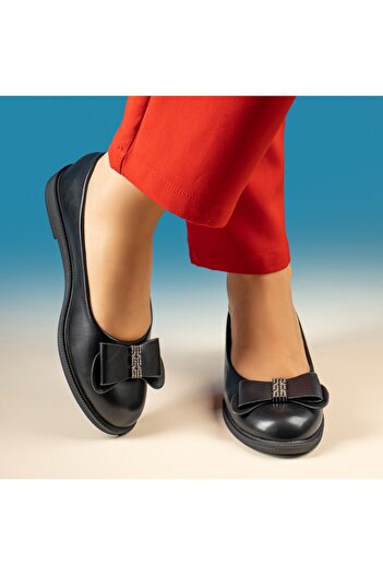 BMoD Black women's ballet flats with a decorative accessory MOD11014