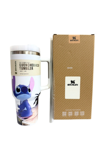 Twisoo “Stanley Cartoon Printed Tumbler – Cute Stitch Design, Insulated Leakproof Travel Mug”
