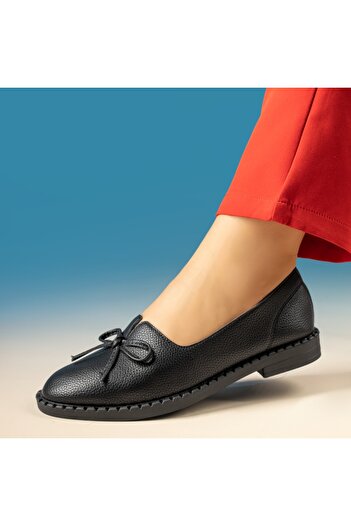 BMoD Black women's ballet flats with a bow MOD13099