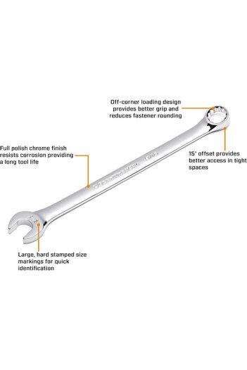GearWrench 12-Point Long Pattern Combination Wrench 15mm
