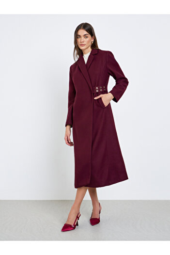 Styli Regular Fit Belted Maxi Wool Coat