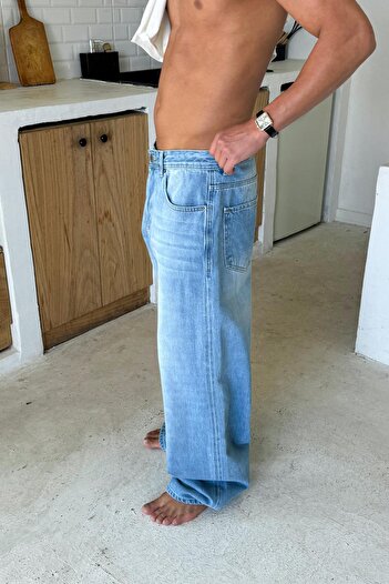Flaw Wear Basic Mavi Baggy Pantolon