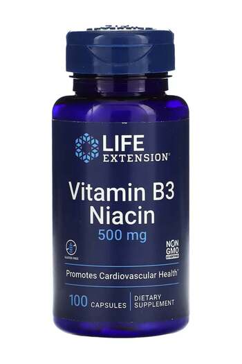 Life Extension Life Extension, Vitamin B3 Niacin, 500 mg, 100 Capsules