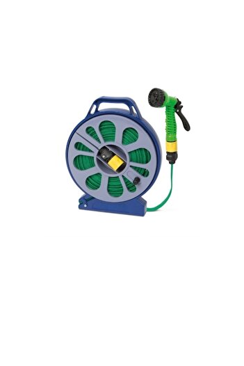 stuffix Flat Hose with Case 15M, Reinforced PVC, 7 Function Spray Gun Included