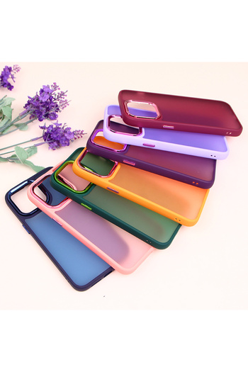 OSG iPhone 14 Pro Max Compatible Matte Steel Frame Protection Premium Phone Case