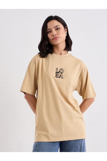 Styli Embroidered Slogan Oversized T-Shirt