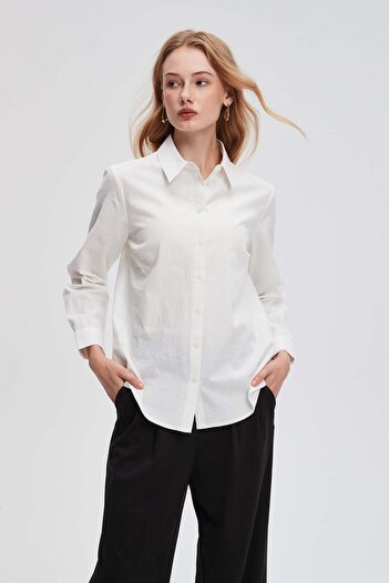 menta Solid Button-Front Shirt