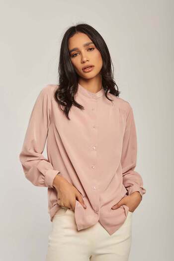 DALYDRESS Solid Button-Front Shirt