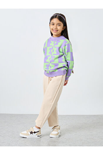 Styli Girls Multi Flower Pattern Knit Sweater