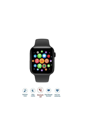 stuffix Ceas smartwatch Stuffix®, cu functie bluetooth, cu multiple functii, 44 mm, negru