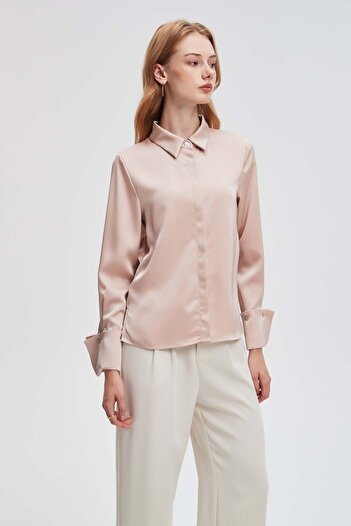 menta Solid Button-Front Shirt
