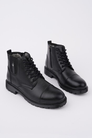 MUGGO Rafa Zippered Lace-Up Fur Men's Boots