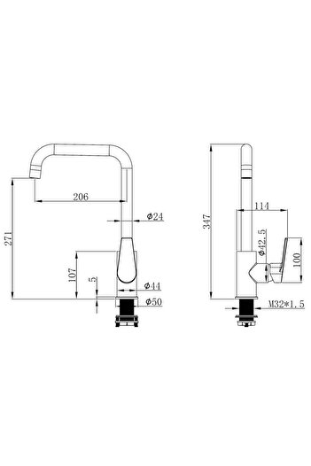 Danube Home Milano Vista Sink Mixer Chrome | Durable Brass | 7-Year Warranty | Stylish Design