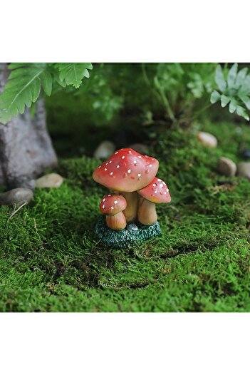 Flippy Pot Decoration, Flippy, Red Mushrooms with White Polka Dots, 3.1 x 4 cm, Red