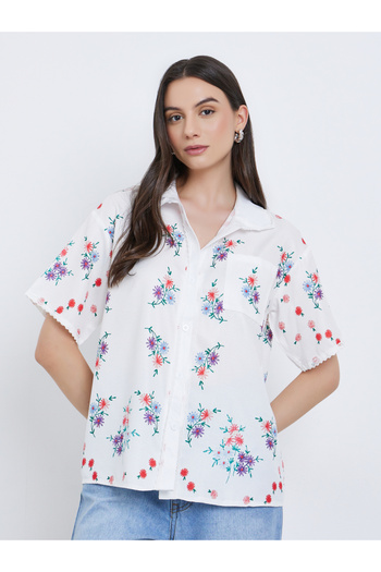 Take Two By Styli Floral Printed Buttoned Short Sleeve Shirt