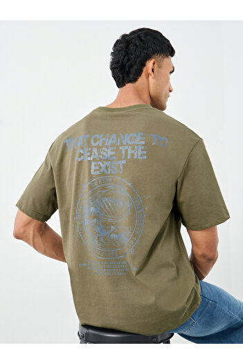 Styli Graphic Print Crew Neck Oversized T-Shirt