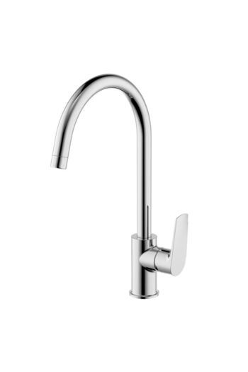 Danube Home Milano Aliz Sink Mixer | Modern Brass Bath Mixer | 7 Year Warranty | Elegant Silver Finish