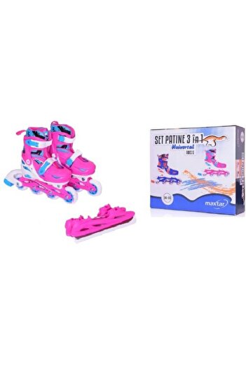 Maxtar 3 in 1 roller skates, universal, size 30-33, girls