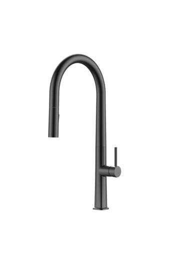 Danube Home Milano Tina Pullout Kitchen Sink Mixer - Gun Gray | Brass Body | 7 Year Warranty