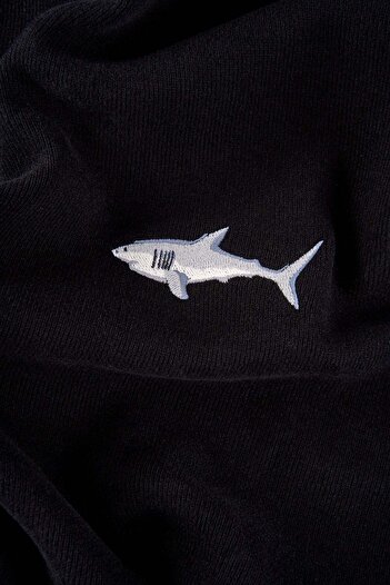 WWF Market Hanorac cu glugă cu fermoar complet Big White Shark SuperSoft - negru