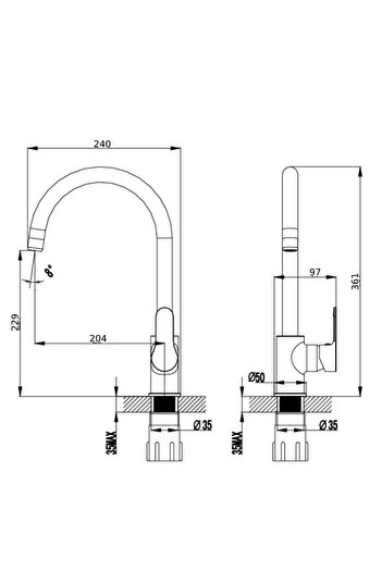 Danube Home Milano Aliz Sink Mixer | Modern Brass Bath Mixer | 7 Year Warranty | Elegant Silver Finish