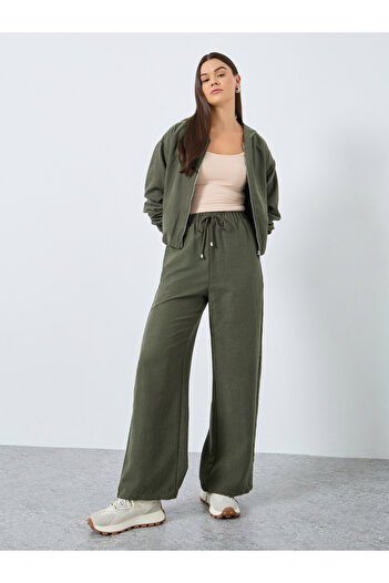 Styli Khaki Suede Zipped Bomber Jacket