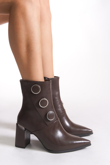 Riccon Women's Pointed Toe Boots 0012066 Brown