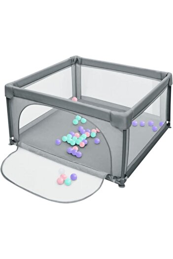 Ikonka Children's playpen with zippered access window, steel frame, easy assembly