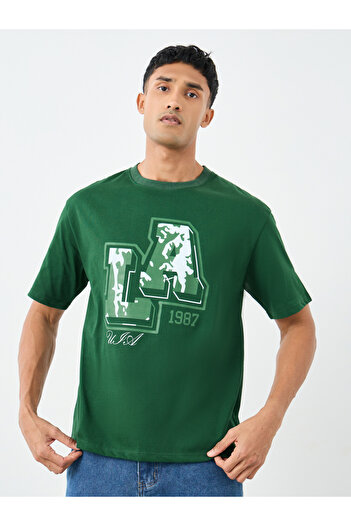 Styli LA Graphic Print Crew Neck Oversized T-Shirt