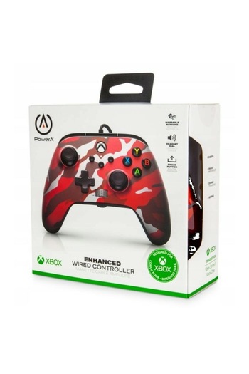 Powera Controller EnWired Wired for Xbox Series X/S, Xbox One, PC, 3.5mm Audio Metallic Red Camo
