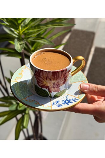 Onedekor Royal Flora Double Coffee Cup for 2 People