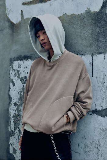 Pull & Bear Yan cepli kombinli sweatshirt