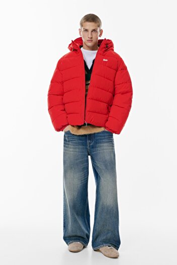 Pull & Bear Kapüşonlu şişme STWD mont