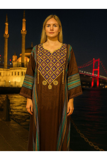 fiore fashion Kimono Galabiya Muslim Dress 145 cm Length