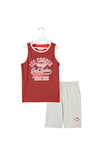 Lee Cooper Children's pajamas, red, with side pockets, 100% cotton,
