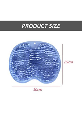 OEM Bathroom mat for washing feet, silicone, non-slip, massage, blue, 25x30cm