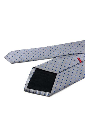 Kravatkolik Stanford Style Grey Polka Dot Pattern Italian Silk Tie Ik1984