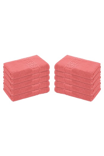 Lenjeria Pufoasa Set of 10 100% Cotton Towels, 500g/m², Greek, 50X90, Coral