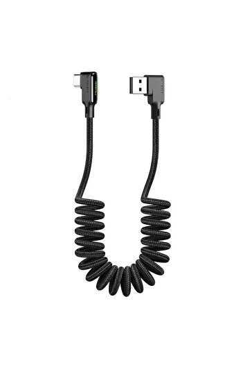 Mcdodo CA-7310 Usb TypeC Spiralli Data Şarj Kablosu 1.8M-Siyah