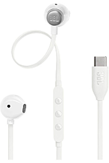 JBL Căști Tune 305C USB-C albe cu microfon