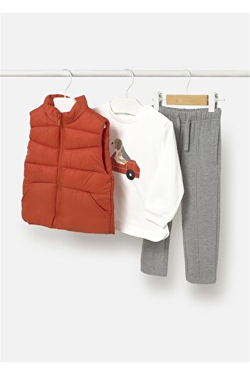 MAYORAL Baby Boy 3-Piece Pants Vest Set Orange 2649