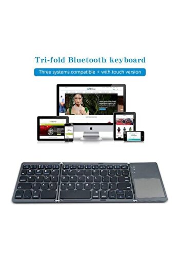 CoreParts Foldable Wireless Keyboard with Touchpad, Dark Gray, MSPP8044