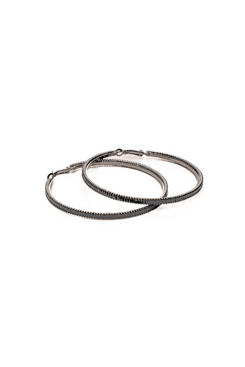 ElectraStore Black Creole Earrings