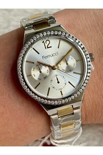 Ferrucci Silver and Gold Color Functional Women's Watch
