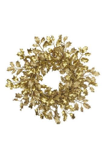 BraziPremium By OLLMA Artificial Christmas Holly wreath with leaves, 46 cm