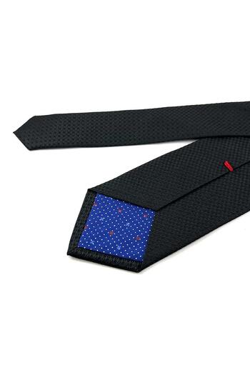 Kravatkolik Rotherhite Style Black Self Pattern Italian Silk Tie Ik1990