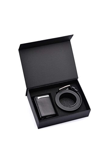 CüzCan Genuine Leather Men's Wallet and Belt Set with Mechanism - Gift - Groom's Bundle (Ultra Luxury)